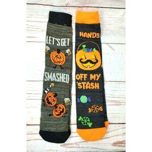 "Let’s Get Smashed" & "Hands Off My Stash Halloween Graphic Women’s Socks Bundle